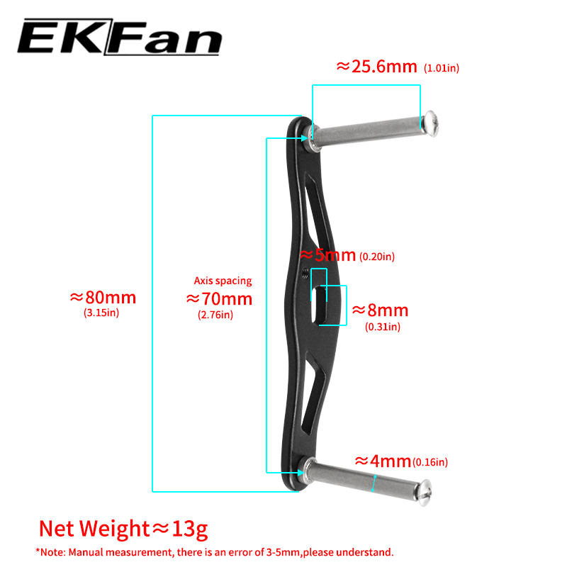 Manivela de Alumínio EKFan 80M - Reel Handle avaliação e preço