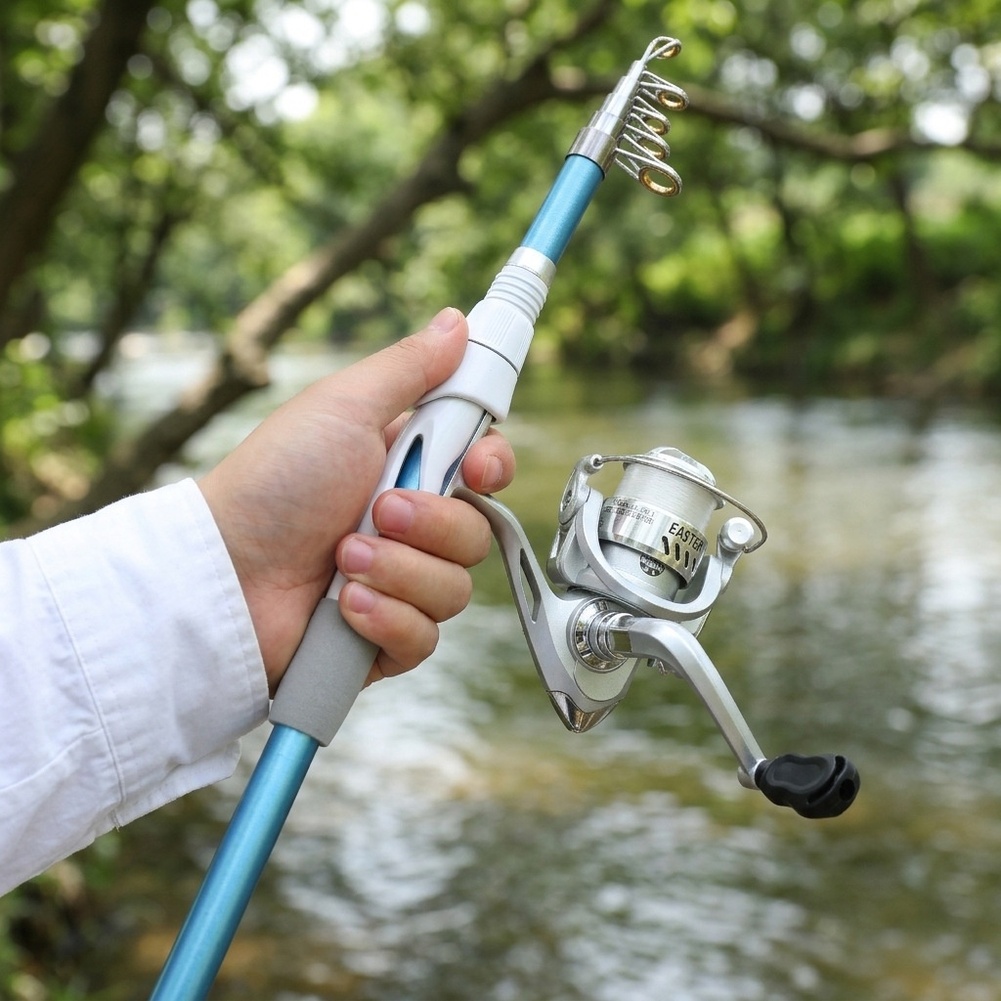 Vara de Pesca Azul e Branca de - Reel Bag avaliação e preço